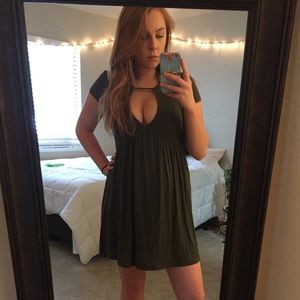 La Hearts keyhole olive green dress